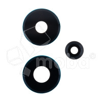 Стекло камеры для Xiaomi Poco M6 Pro 4G (2312FPCA6G) (комплект 3 шт.) Черный