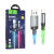 Кабель USB - Lightning Hoco U112 (2.4А, прозрачный светящийся) Серый