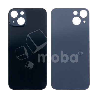 Задняя крышка для iPhone 13 (A2635) Черный (стекло, узкий вырез под камеру, логотип) - Премиум