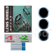 Защитное стекло линзы камеры для iPhone 13 Pro/13 Pro Max (комплект 3 шт.) Голубой