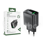 Сетевое зарядное устройство USB Acefast A90 (18W, QС3.0, GaN) Черный
