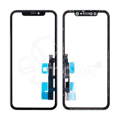 Стекло для переклейки iPhone Xr с OCA пленкой + тачскрин Черный - OR (Mitsubishi)