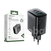 Сетевое зарядное устройство USB/Type-C Acefast A108 (67W, PD, 3 порта, GaN) Черный